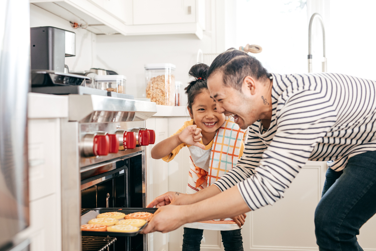 Baking cookies with dad